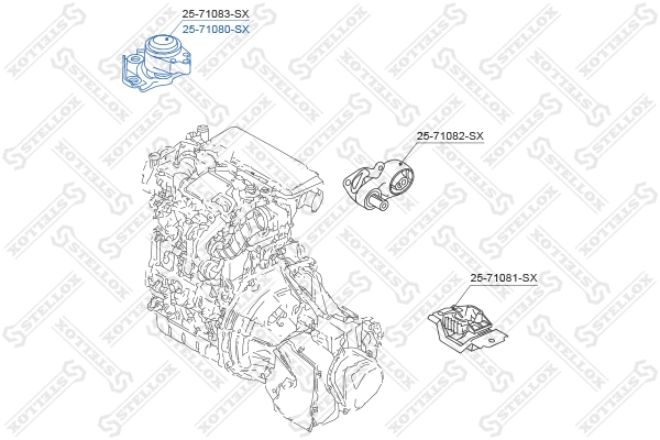 25-71080-SX STELLOX Подвеска, двигатель (фото 2)