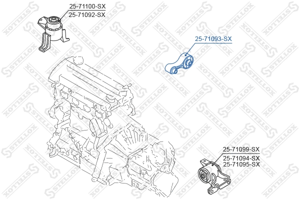 25-71093-SX STELLOX Подвеска, двигатель (фото 2)