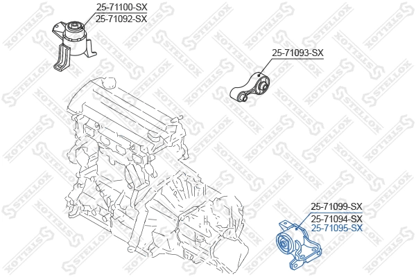 25-71095-SX STELLOX Подвеска, двигатель (фото 2)