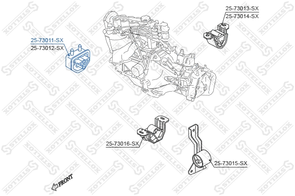 25-73011-SX STELLOX Подвеска, двигатель (фото 2)