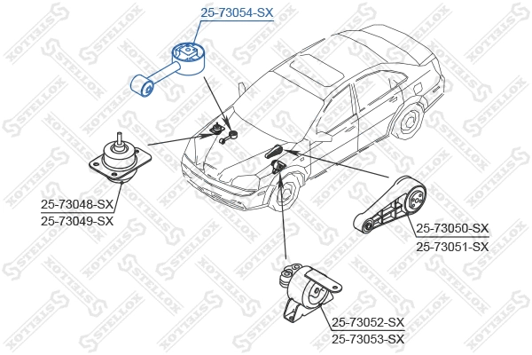 25-73054-SX STELLOX Подвеска, двигатель (фото 1)