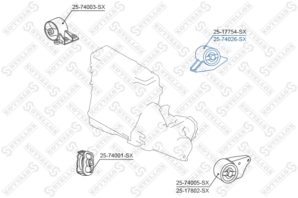 25-74026-SX STELLOX Подвеска, двигатель (фото 2)