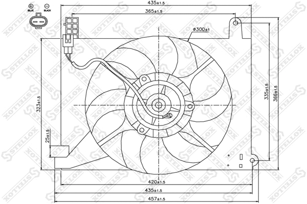 29-99443-SX STELLOX Вентилятор, охлаждение двигателя (фото 1)