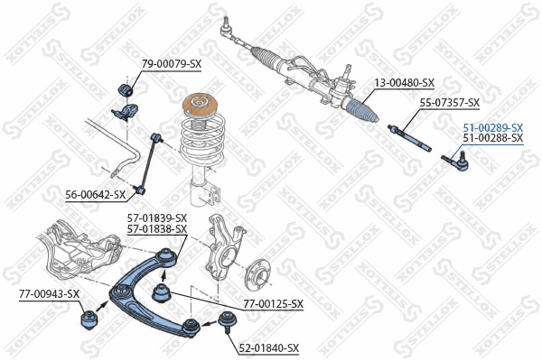 51-00289-SX STELLOX Наконечник поперечной рулевой тяги (фото 2)