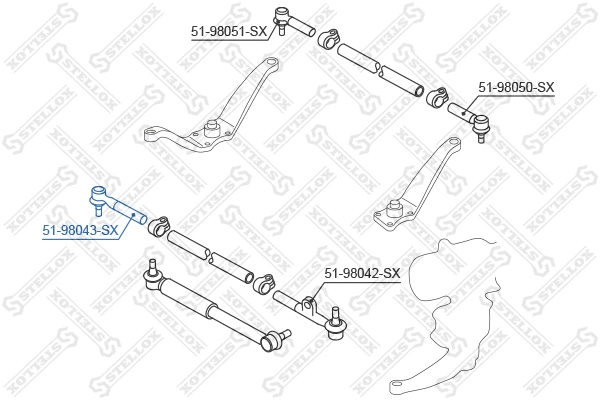 51-98043-SX STELLOX Наконечник поперечной рулевой тяги (фото 2)
