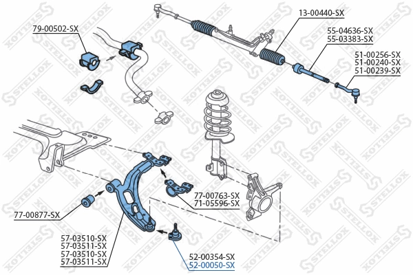 52-00050-SX STELLOX Шарнир независимой подвески / поворотного рычага (фото 2)