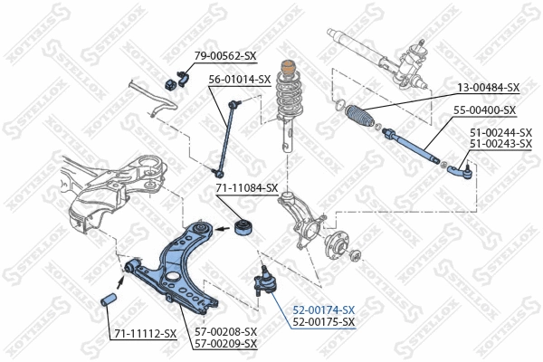 52-00174-SX STELLOX Шарнир независимой подвески / поворотного рычага (фото 2)