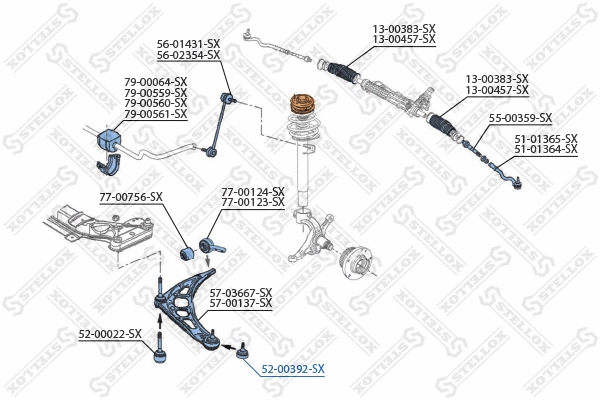 52-00392-SX STELLOX Шарнир независимой подвески / поворотного рычага (фото 2)