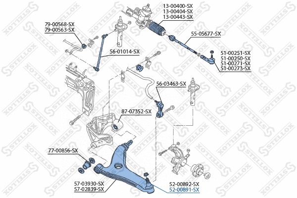 52-00891-SX STELLOX Шарнир независимой подвески / поворотного рычага (фото 2)