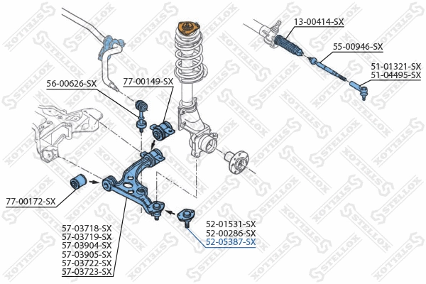 52-05387-SX STELLOX Шарнир независимой подвески / поворотного рычага (фото 2)