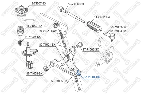 52-71004-SX STELLOX Шарнир независимой подвески / поворотного рычага (фото 2)