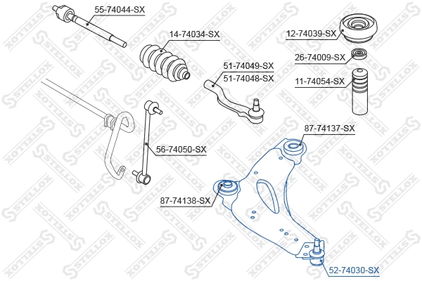 52-74030-SX STELLOX Шарнир независимой подвески / поворотного рычага (фото 1)