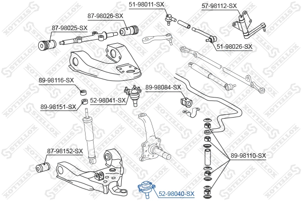 52-98040-SX STELLOX Шарнир независимой подвески / поворотного рычага (фото 2)