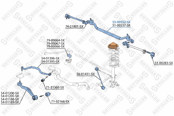 53-00552-SX STELLOX Продольная рулевая тяга (фото 2)