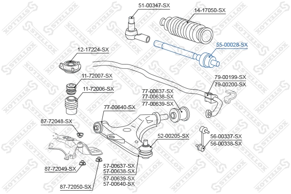 55-00028-SX STELLOX Осевой шарнир, рулевая тяга (фото 1)