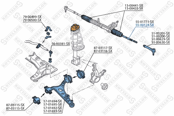 55-00124-SX STELLOX Осевой шарнир, рулевая тяга (фото 2)