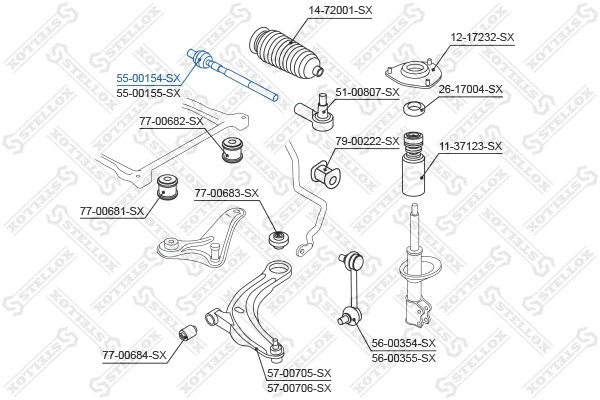 55-00154-SX STELLOX Осевой шарнир, рулевая тяга (фото 2)
