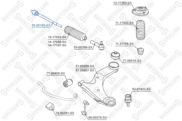 55-00165-SX STELLOX Осевой шарнир, рулевая тяга (фото 2)