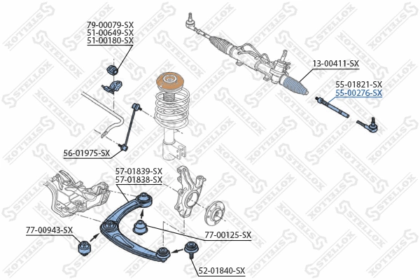 55-00276-SX STELLOX Осевой шарнир, рулевая тяга (фото 2)