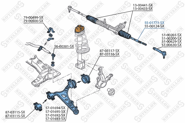 55-01771-SX STELLOX Осевой шарнир, рулевая тяга (фото 2)