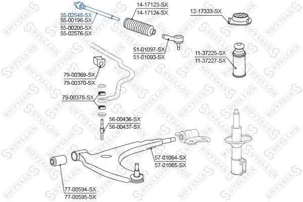 55-02548-SX STELLOX Осевой шарнир, рулевая тяга (фото 2)