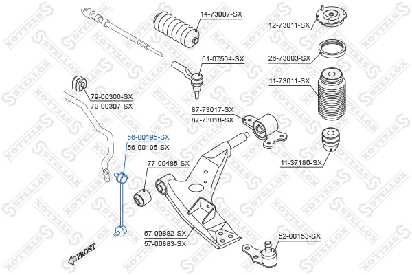 56-00195-SX STELLOX Тяга / стойка, стабилизатор (фото 1)