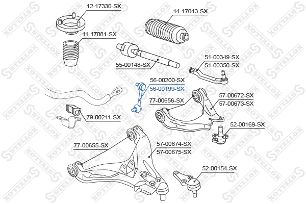 56-00199-SX STELLOX Тяга / стойка, стабилизатор (фото 1)