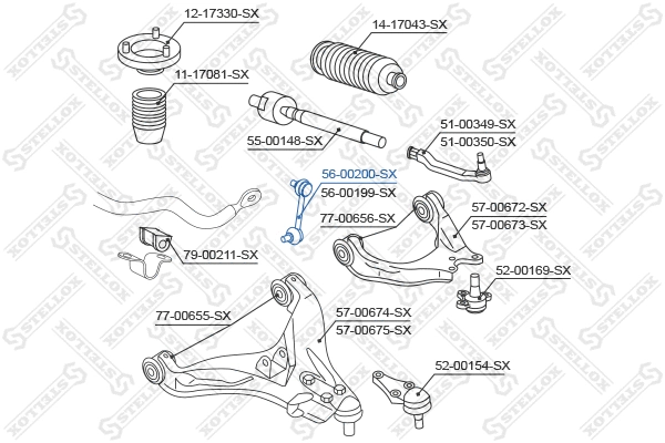 56-00200-SX STELLOX Тяга / стойка, стабилизатор (фото 1)