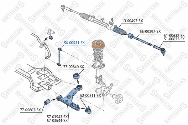 56-00531-SX STELLOX Тяга / стойка, стабилизатор (фото 2)