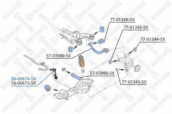 56-00674-SX STELLOX Тяга / стойка, стабилизатор (фото 2)