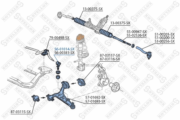 56-01014-SX STELLOX Тяга / стойка, стабилизатор (фото 1)
