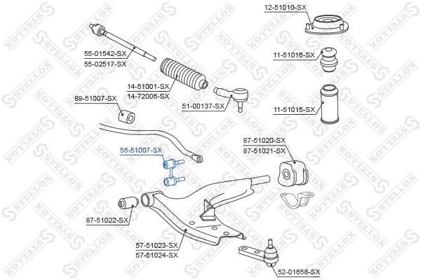 56-51007-SX STELLOX Тяга / стойка, стабилизатор (фото 2)