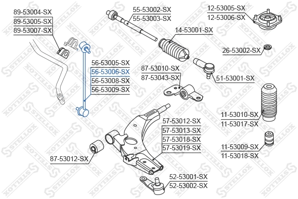 56-53006-SX STELLOX Тяга / стойка, стабилизатор (фото 1)