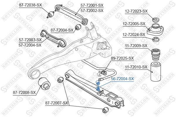 56-72004-SX STELLOX Тяга / стойка, стабилизатор (фото 1)