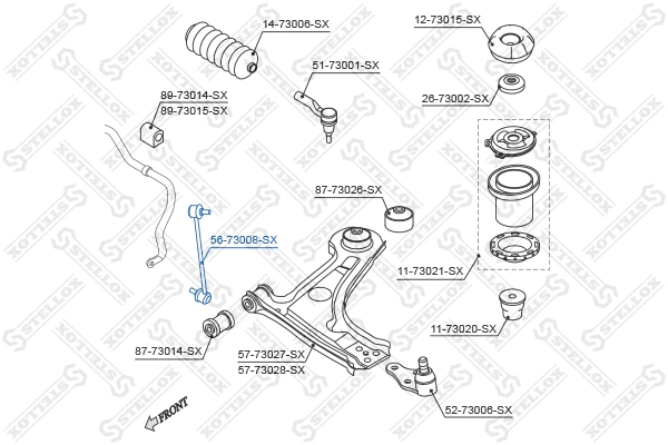 56-73008-SX STELLOX Тяга / стойка, стабилизатор (фото 2)