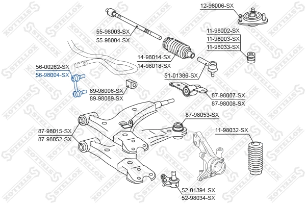 56-98004-SX STELLOX Тяга / стойка, стабилизатор (фото 2)