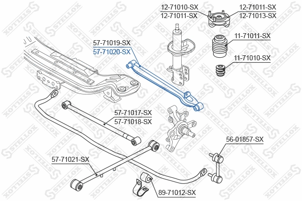 57-71020-SX STELLOX Тяга / стойка, подвеска колеса (фото 2)