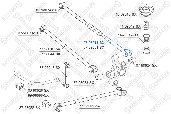 57-98011-SX STELLOX Тяга / стойка, подвеска колеса (фото 2)