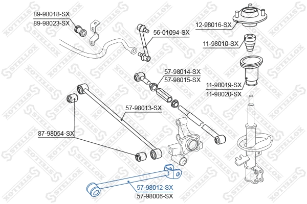 57-98012-SX STELLOX Тяга / стойка, подвеска колеса (фото 2)