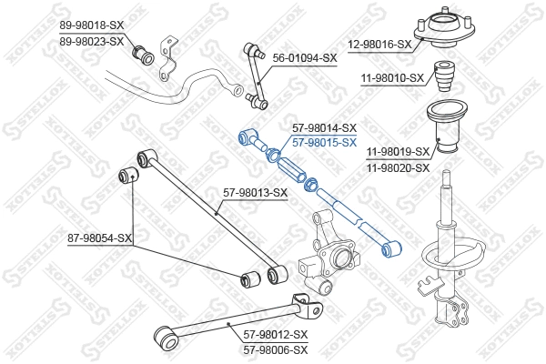 57-98015-SX STELLOX Тяга / стойка, подвеска колеса (фото 2)