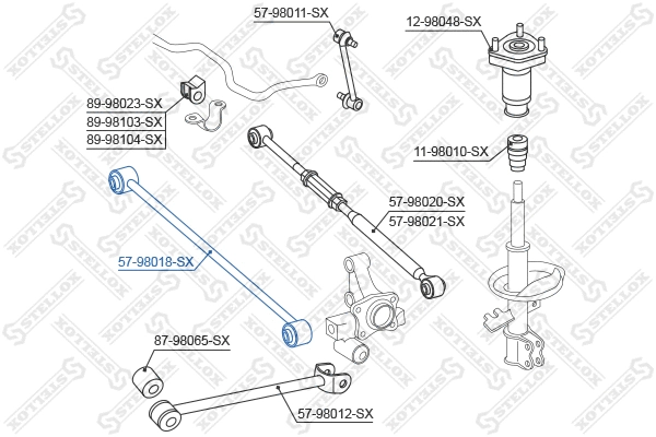 57-98018-SX STELLOX Тяга / стойка, подвеска колеса (фото 2)