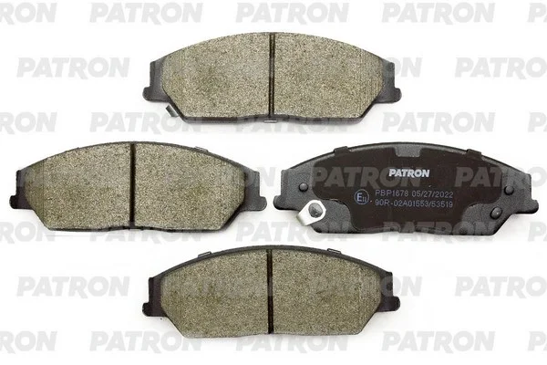 PBP1678 PATRON Комплект тормозных колодок, дисковый тормоз (фото 1)