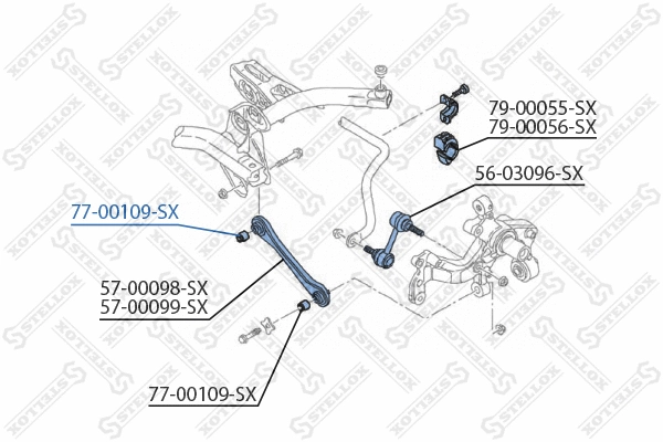 77-00109-SX STELLOX Подвеска, рычаг независимой подвески колеса (фото 2)