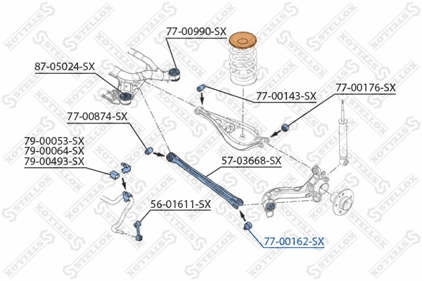 77-00162-SX STELLOX Подвеска, рычаг независимой подвески колеса (фото 2)