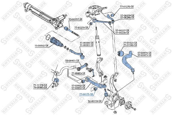 77-00175-SX STELLOX Подвеска, рычаг независимой подвески колеса (фото 2)