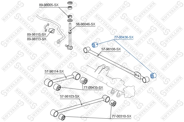 77-00436-SX STELLOX Подвеска, рычаг независимой подвески колеса (фото 1)