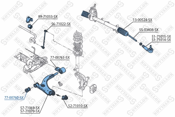 77-00760-SX STELLOX Подвеска, рычаг независимой подвески колеса (фото 2)