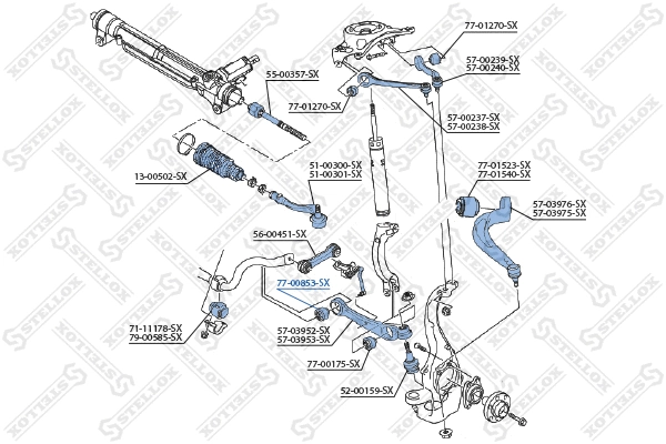 77-00853-SX STELLOX Подвеска, рычаг независимой подвески колеса (фото 1)