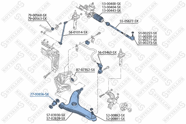 77-00856-SX STELLOX Подвеска, рычаг независимой подвески колеса (фото 2)