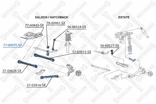 77-00971-SX STELLOX Подвеска, рычаг независимой подвески колеса (фото 2)